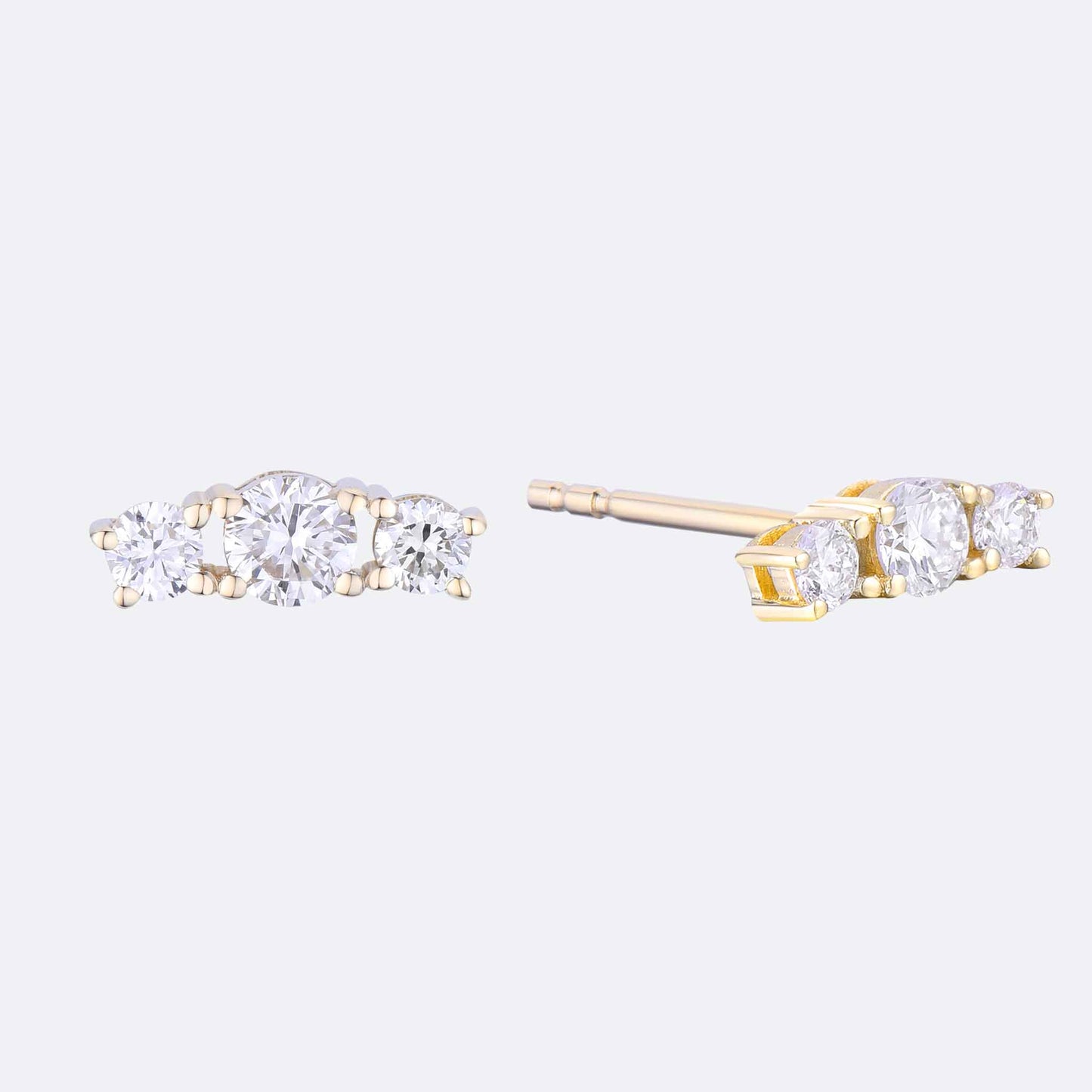 3-Stone Cluster Studs