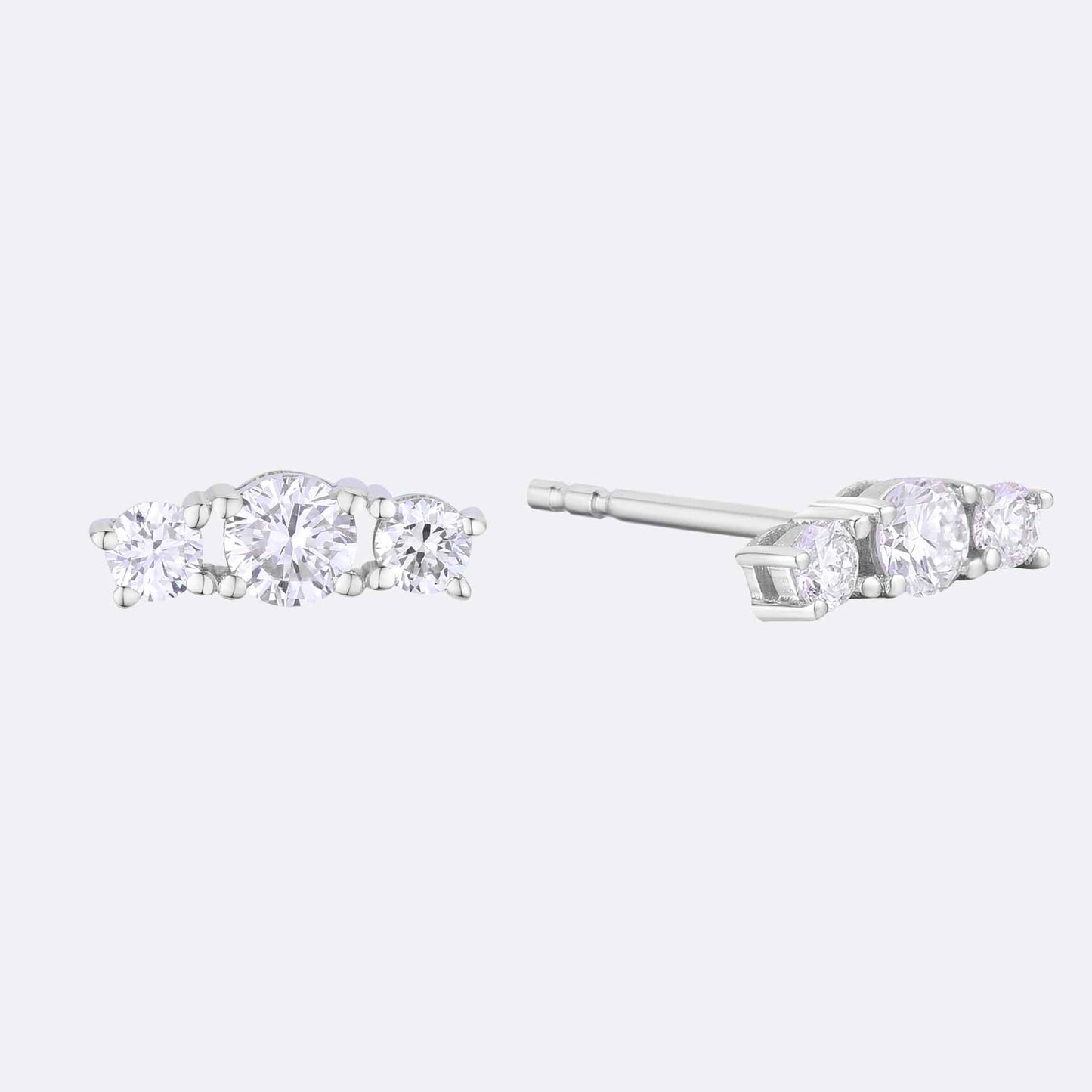3-Stone Cluster Studs