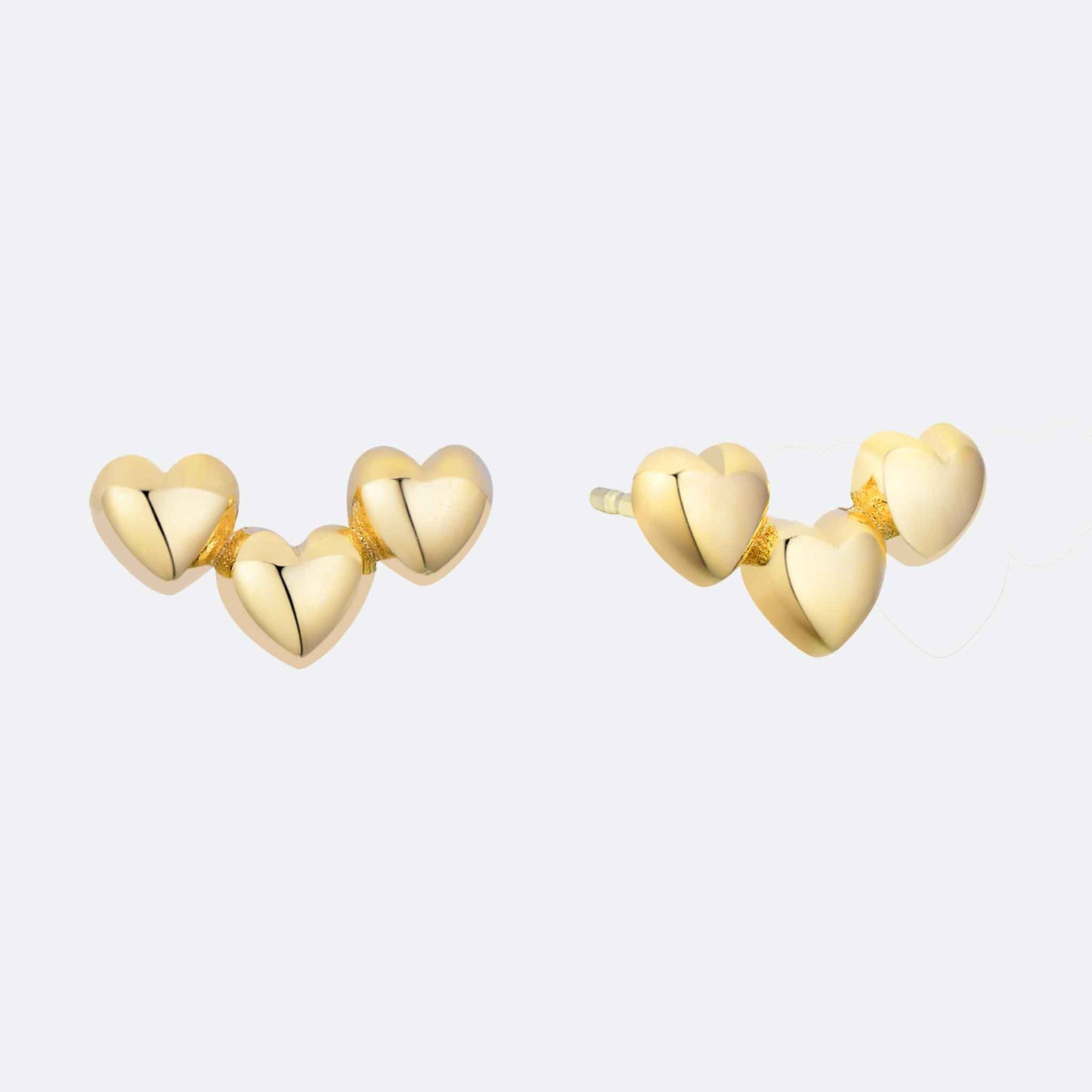 Triple Heart Studs