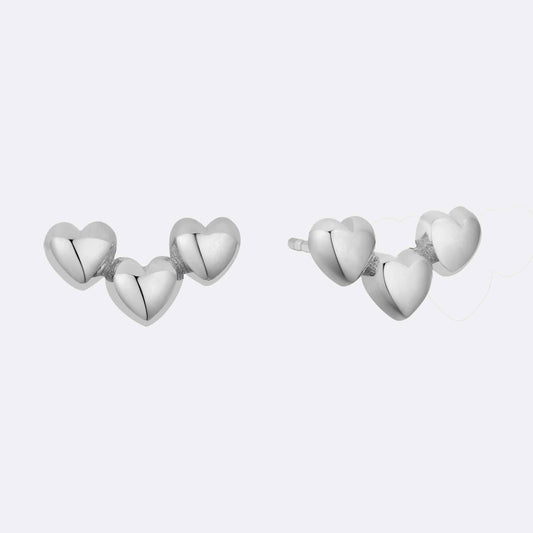 Triple Heart Studs