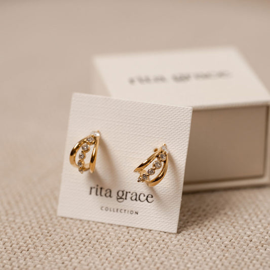 Sculpted Sparkle Stud Earrings
