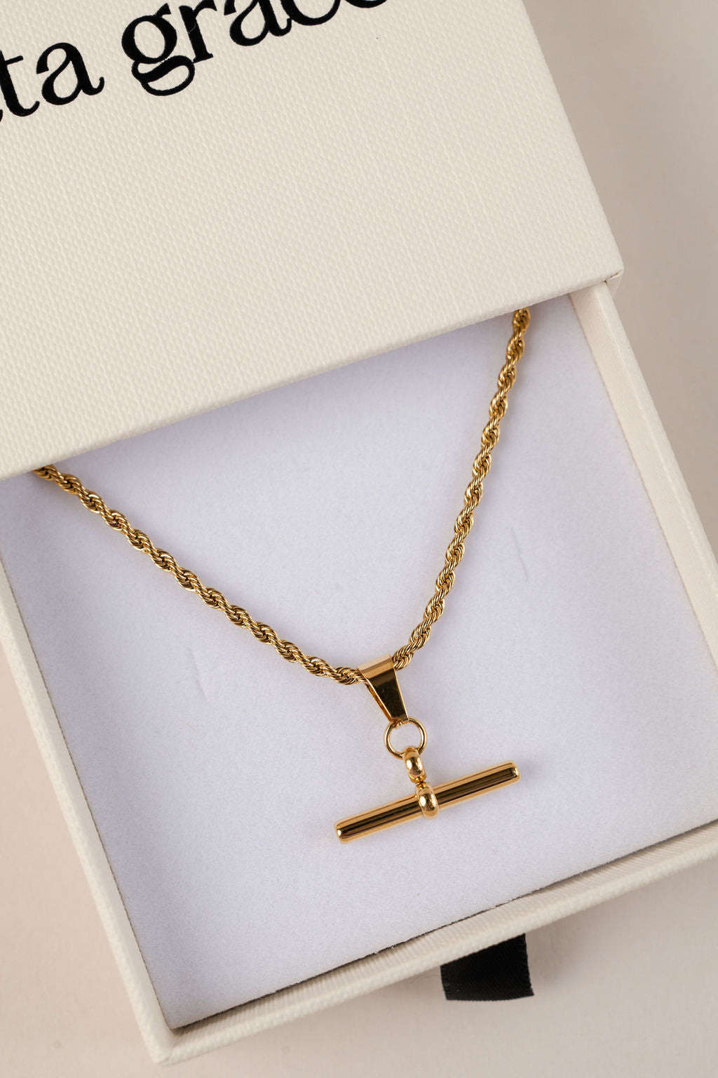 Rope Chain T-Bar Necklace