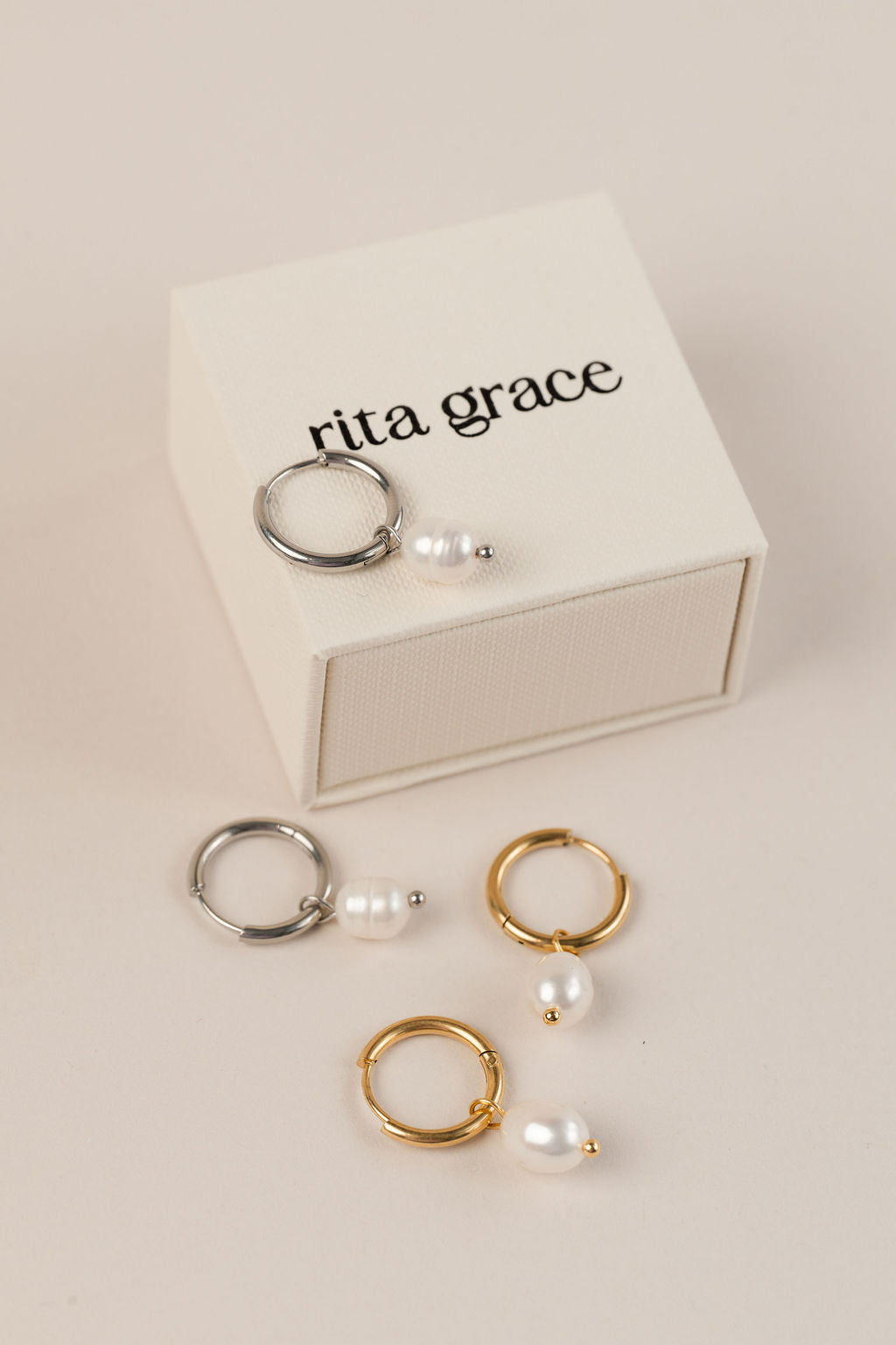 Removable Freshwater Pearl Charm Hoops