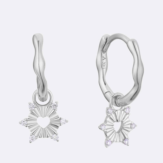 Heart Charm Hoop Earrings