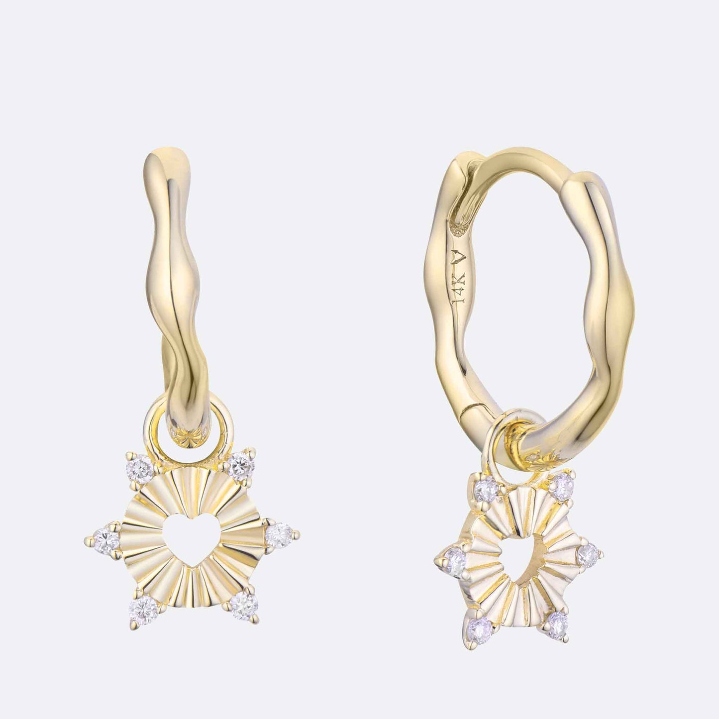 Heart Charm Hoop Earrings