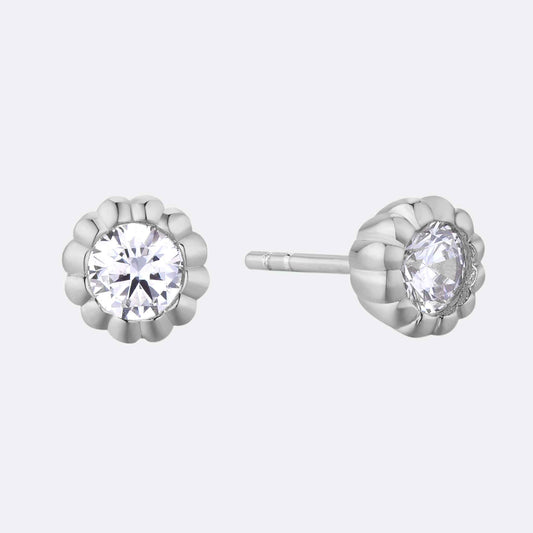 Scalloped Bezel Studs