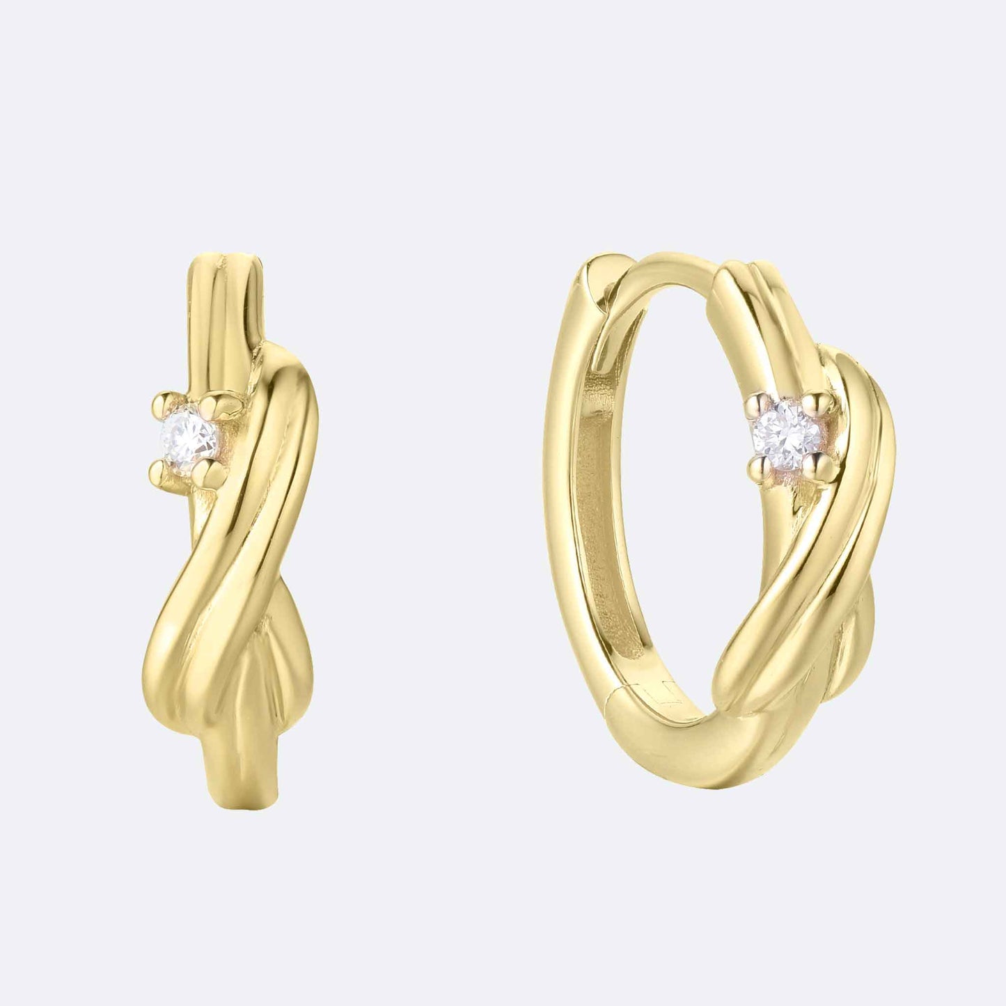 Organic Sparkle Wave Design Hoops