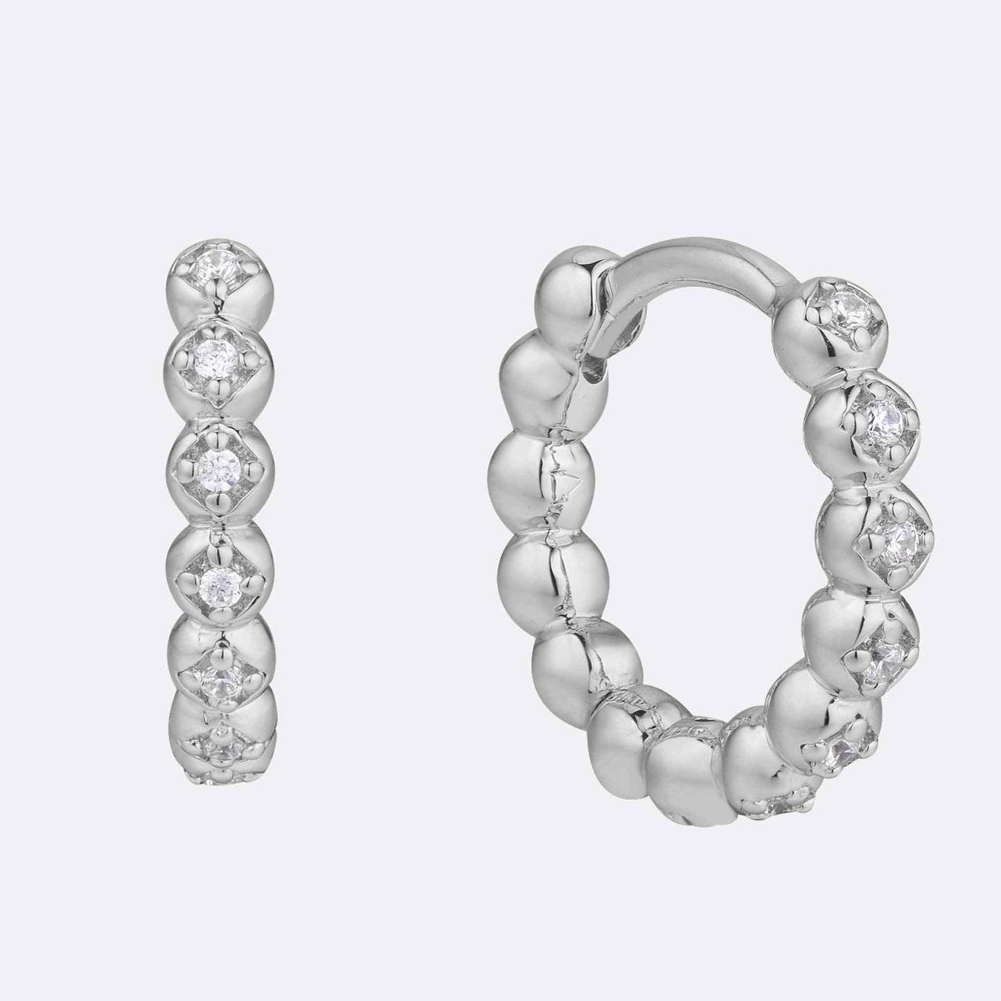 Beaded Huggie Hoop Earrings