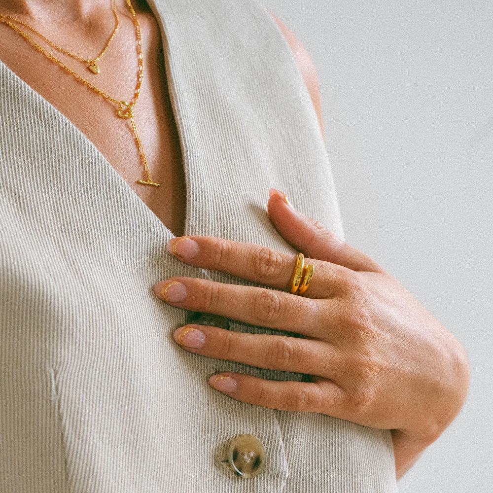 Wave Chunky Crossover Ring