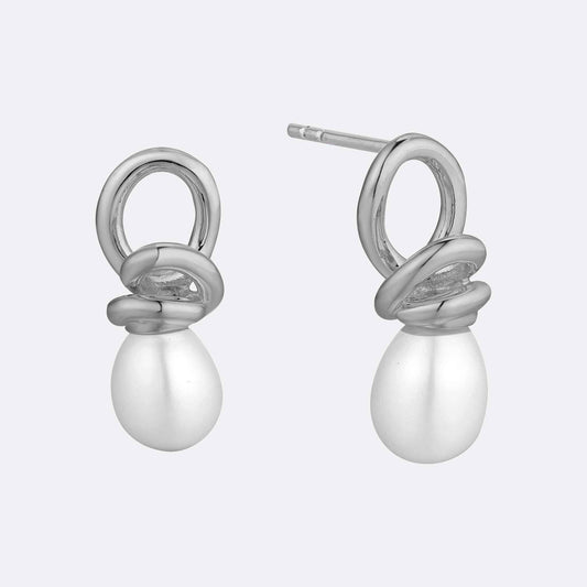 Freshwater Pearl Twist Stud Earrings