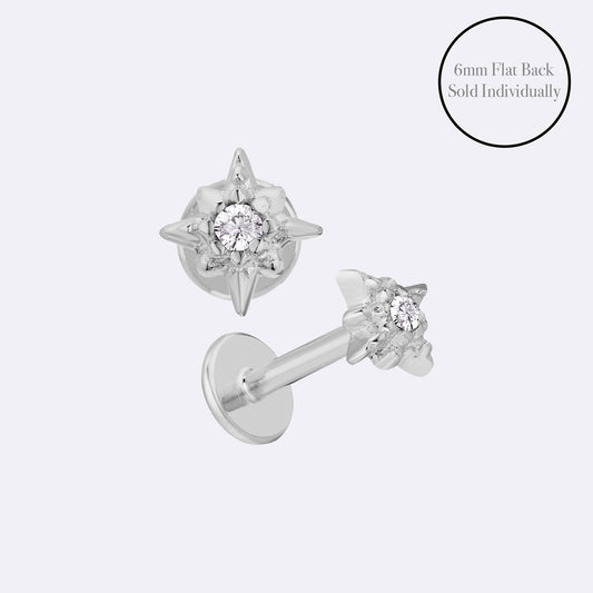 Star Flat Back Piercing Stud
