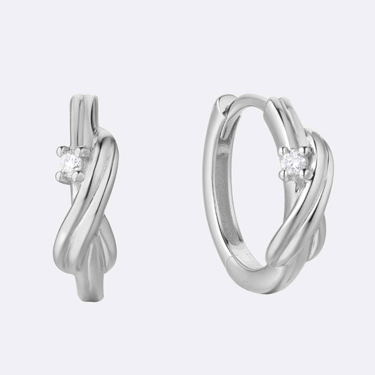 Organic Sparkle Wave Design Hoops