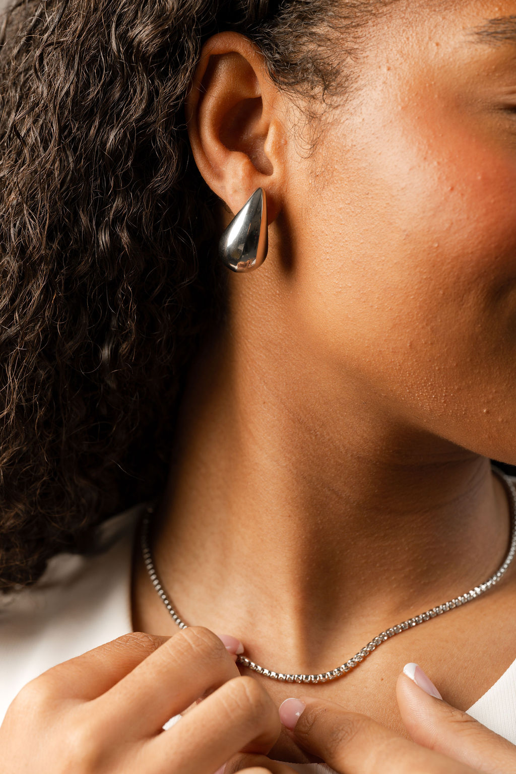 Teardrop Shaped Stud Earrings