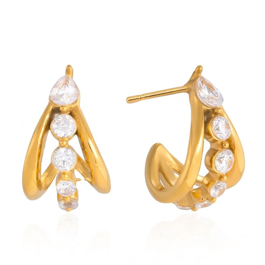 Sculpted Sparkle Stud Earrings