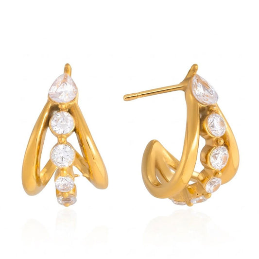 Sculpted Sparkle Stud Earrings