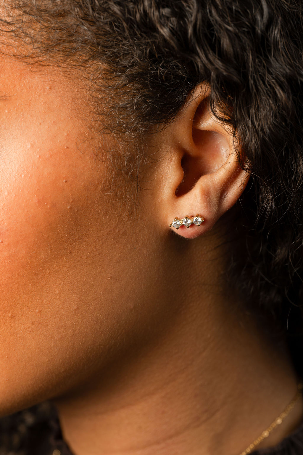 3-Stone Stud Earrings