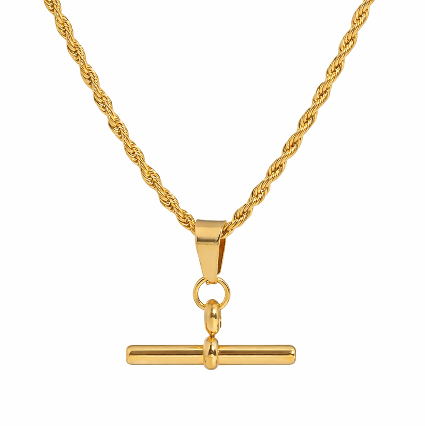 Rope Chain T-Bar Necklace
