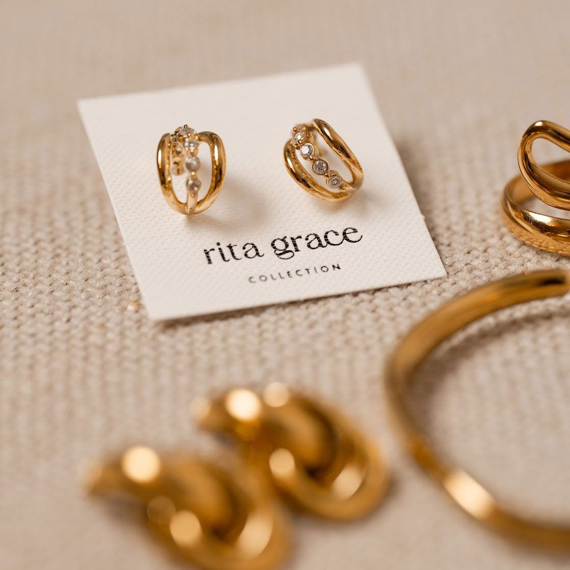 Sculpted Sparkle Stud Earrings