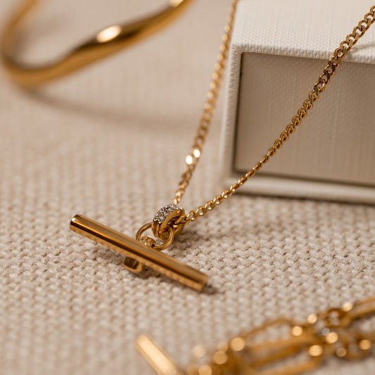 Sparkle T-Bar Necklace