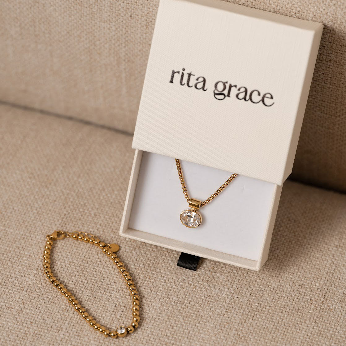 Bezel Stone Link Necklace