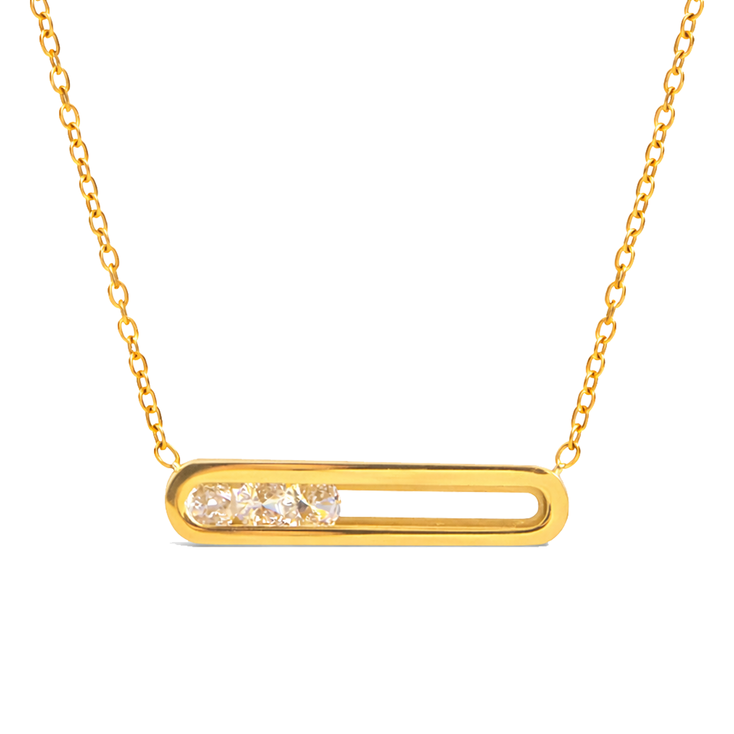 Kinetic Bezel Pendant Necklace