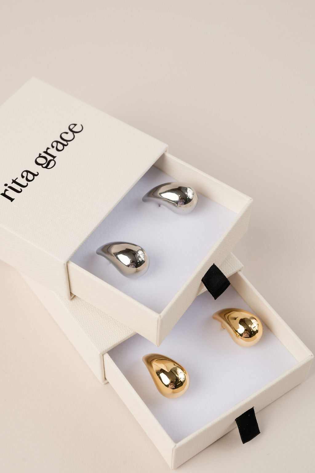 Teardrop Shaped Stud Earrings