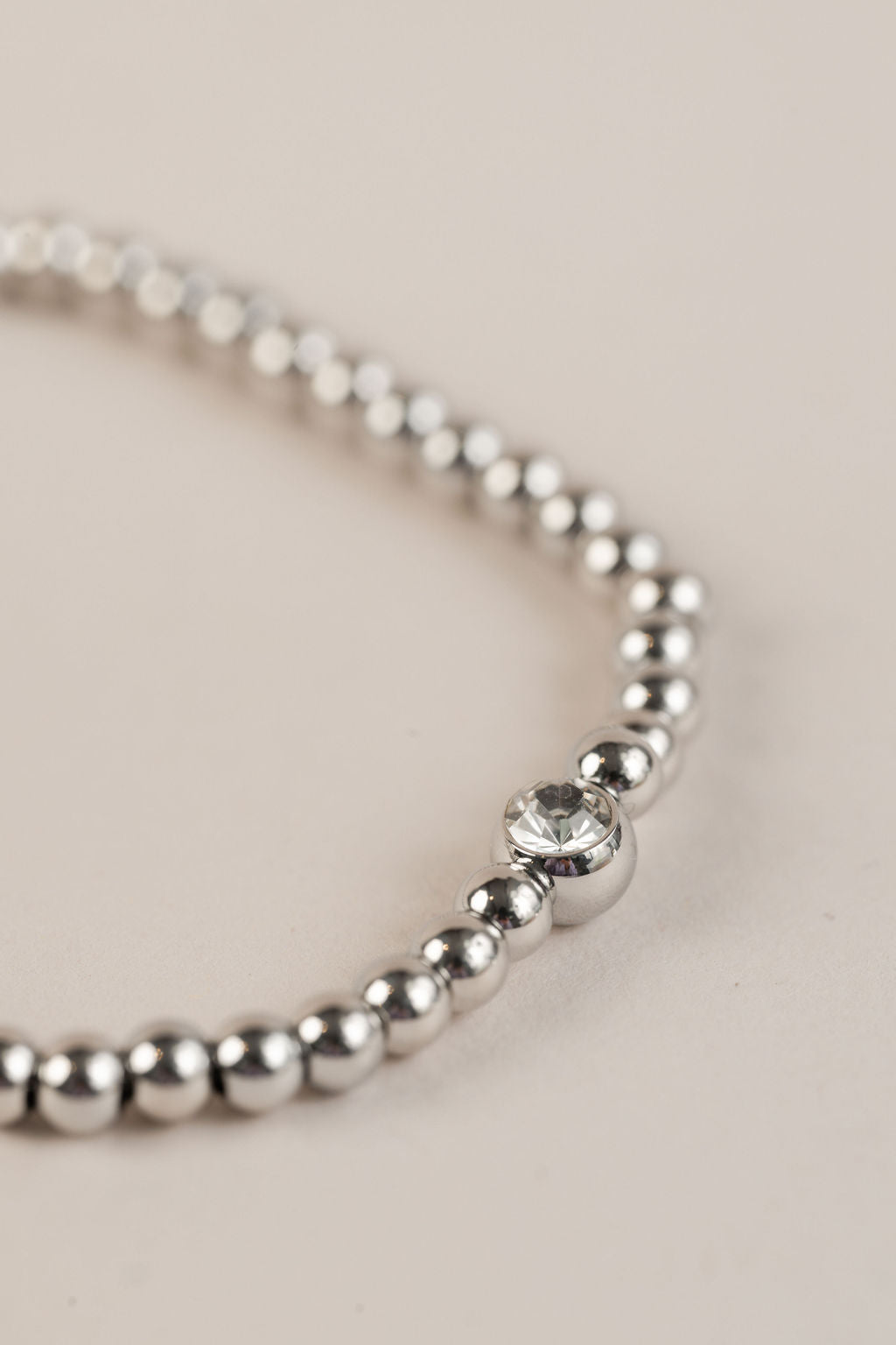 Beaded Bracelet with Bezel Stone