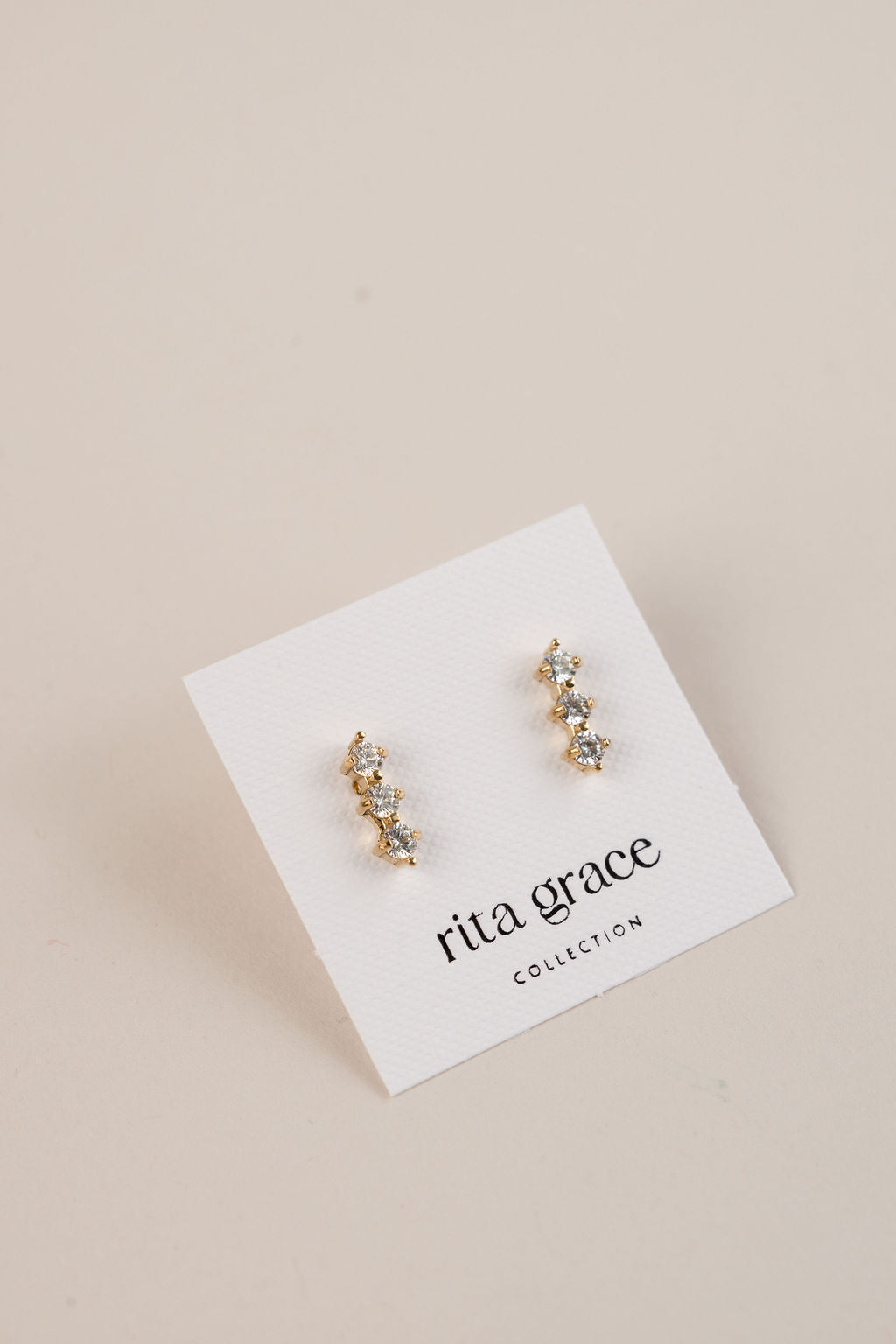 3-Stone Stud Earrings