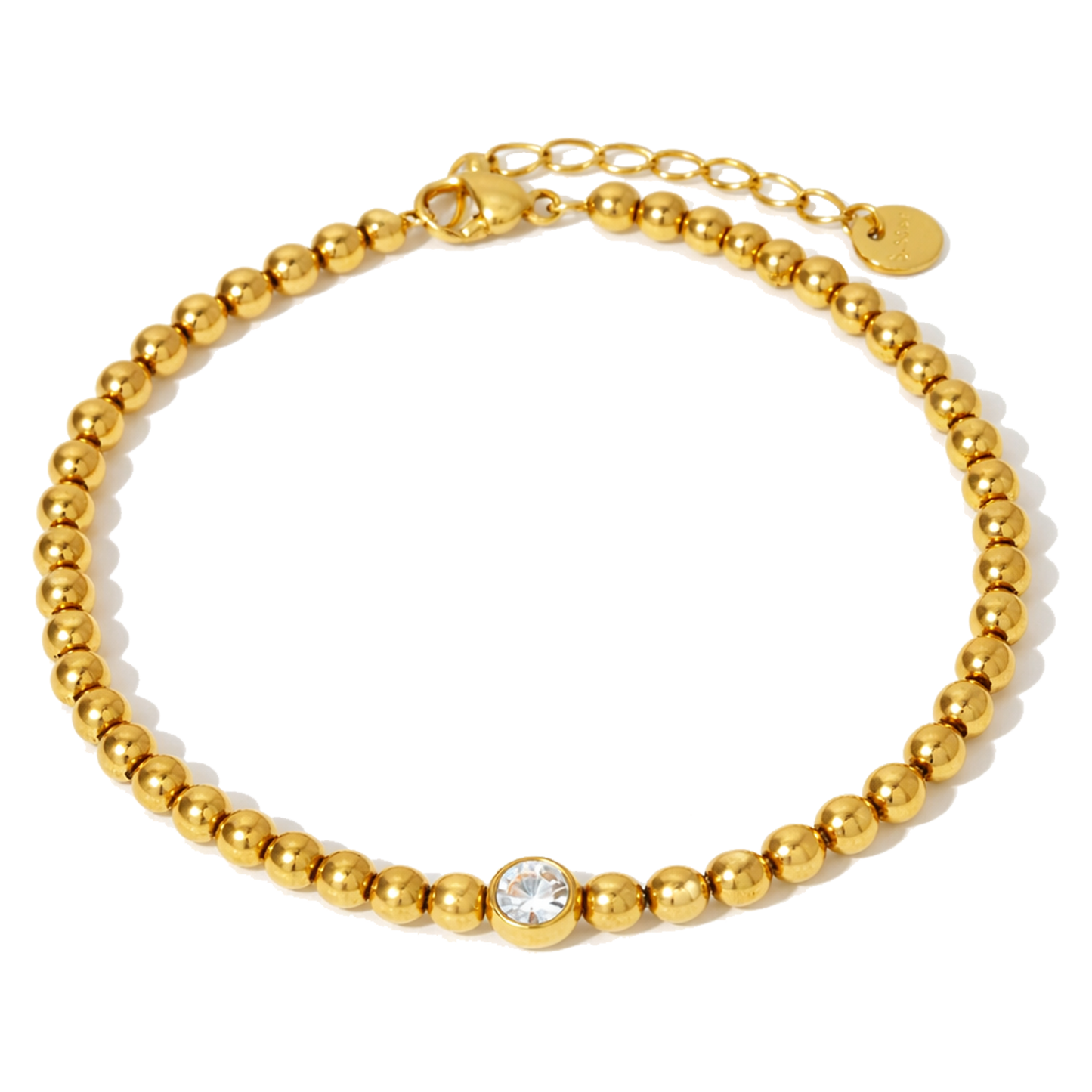 Beaded Bracelet with Bezel Stone