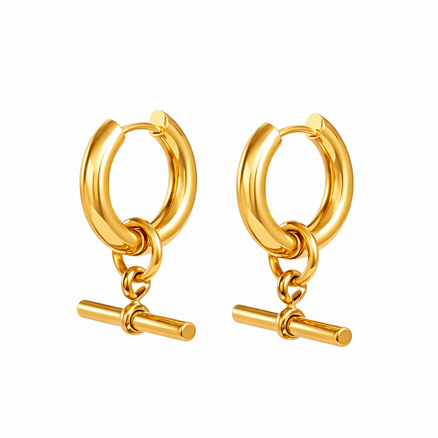 Chunky T-Bar Hoops